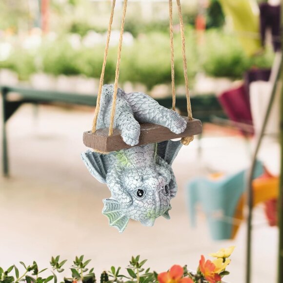 Gothic Resin Upside Down Dragon Unique Art Decor for New Year Party Decoration - Picture 6 of 6